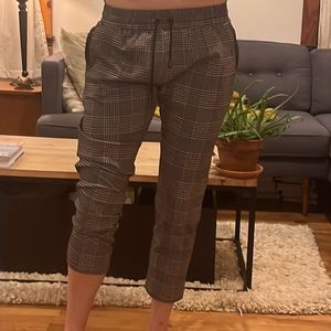 Hip cropped plaid joggers